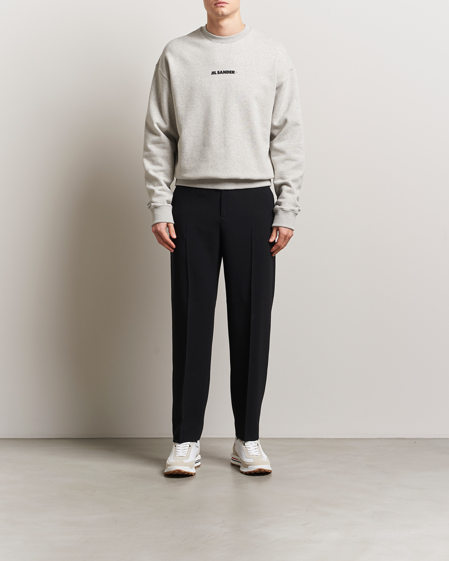 Herren | Pullover | Jil Sander | Small Logo Sweatshirt Light Grey Melange