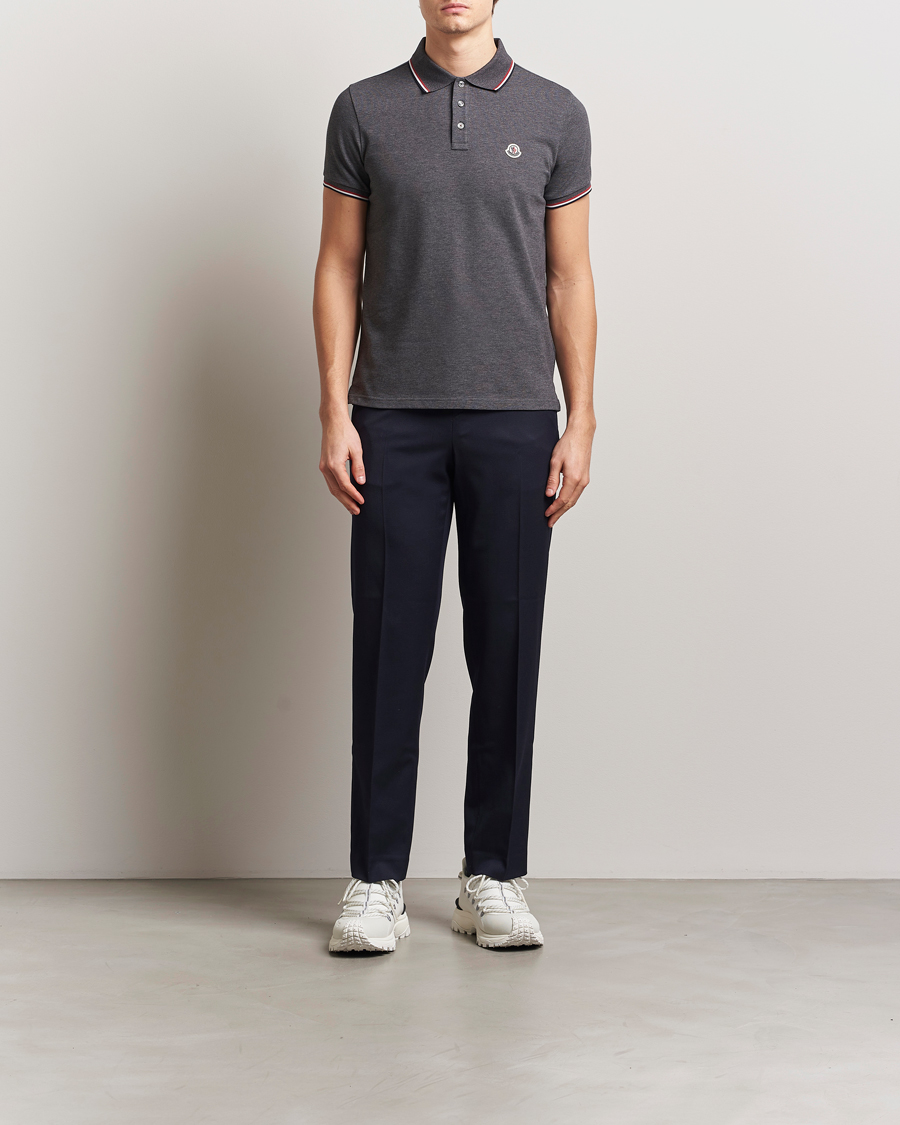 Herren | Poloshirts | Moncler | Contrast Rib Polo Dark Grey