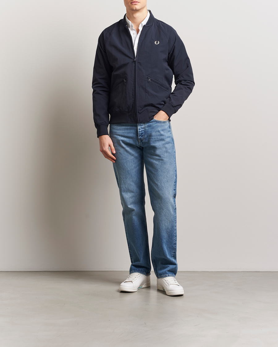 Herren | Jacken | Fred Perry | Textured Tennis Bomber Jacket Navy