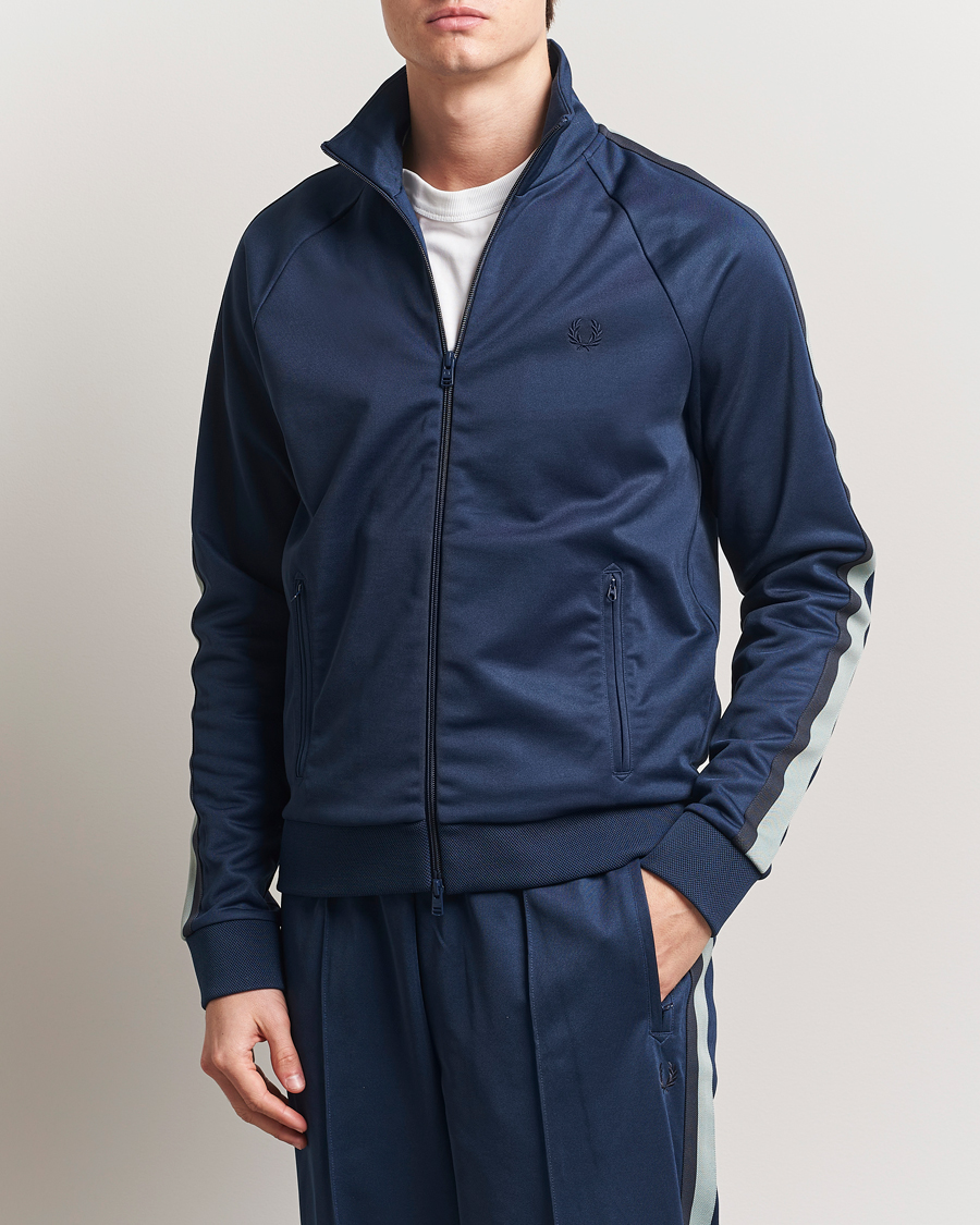 Herren | Pullover | Fred Perry | Two Color Taped Track Jacket Tennis Blue