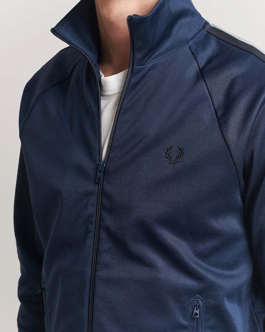 Herren | Pullover | Fred Perry | Two Color Taped Track Jacket Tennis Blue