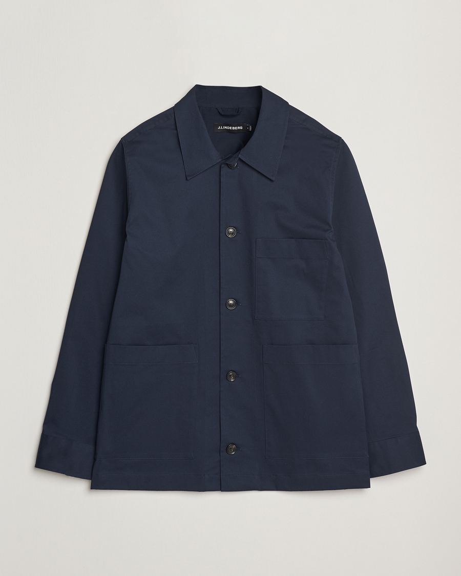 Herren | Hemden | J.Lindeberg | Easton Cotton Overshirt Navy