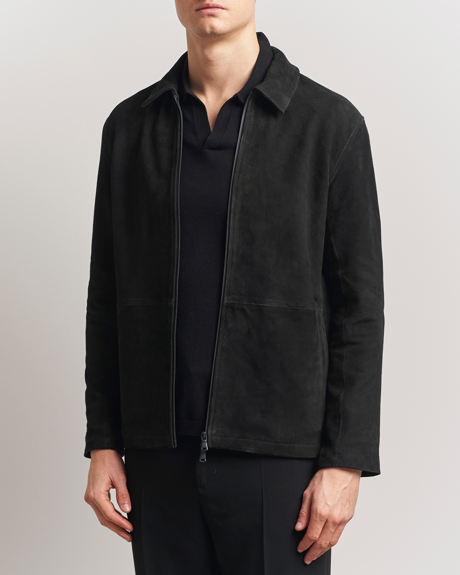 Herren | Jacken | J.Lindeberg | Jonah Suede Overshirt Black