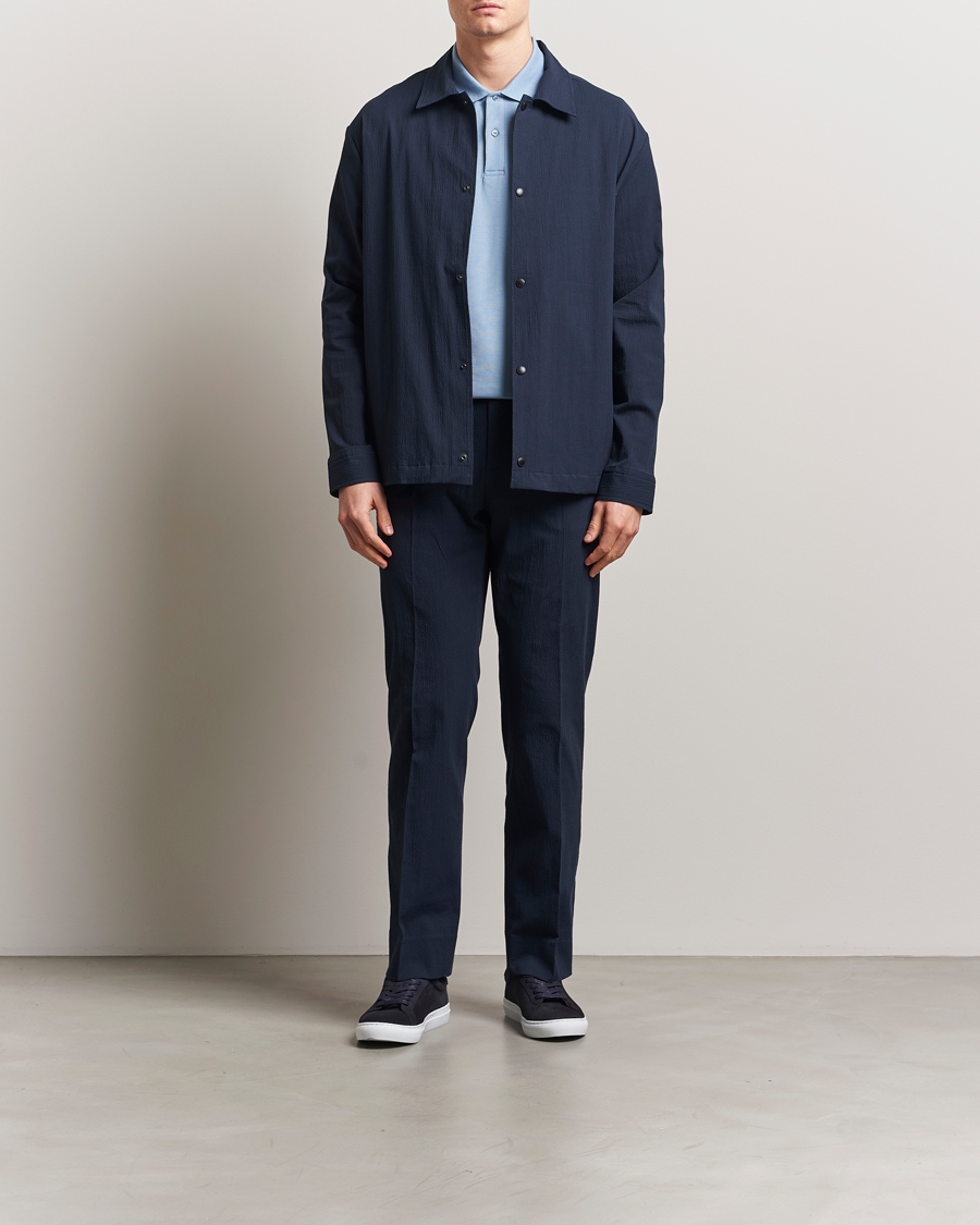 Herren | Hemden | J.Lindeberg | Celian Seersucker Overshirt Navy