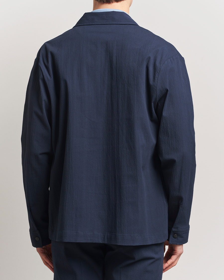Herren | Hemden | J.Lindeberg | Celian Seersucker Overshirt Navy