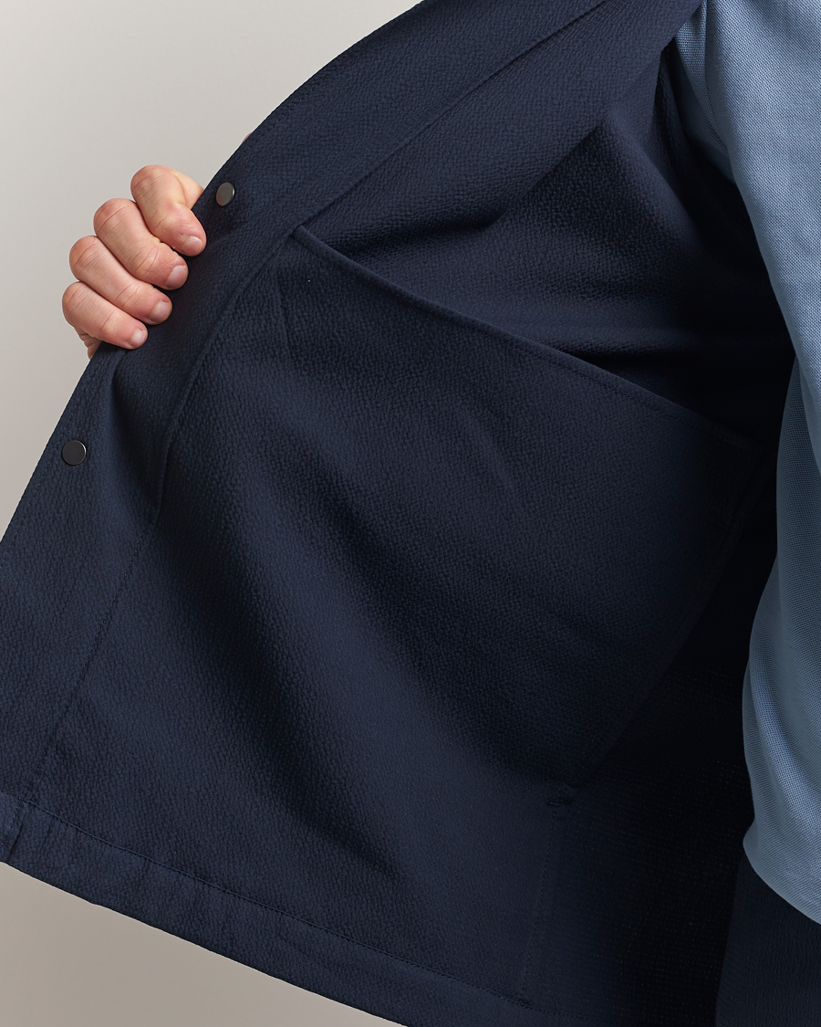 Herren | Hemden | J.Lindeberg | Celian Seersucker Overshirt Navy