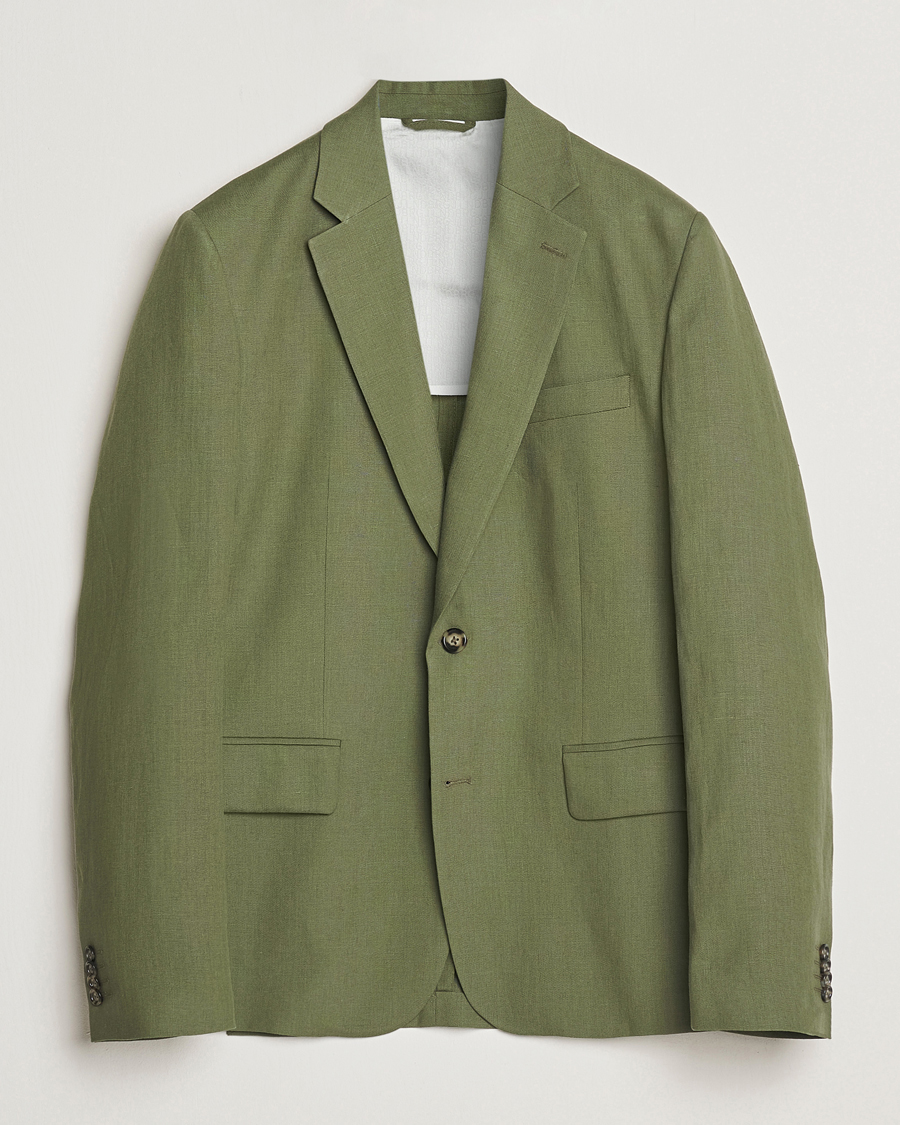 Herren | Sakkos | J.Lindeberg | Elton Super Linen Blazer Olivinie