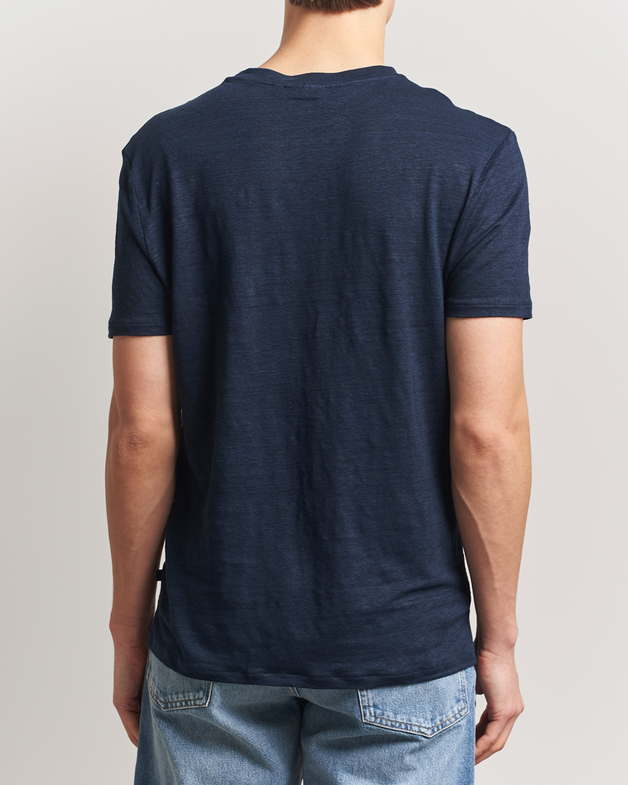 Herren | T-Shirts | J.Lindeberg | Coma Linen T-Shirt Navy