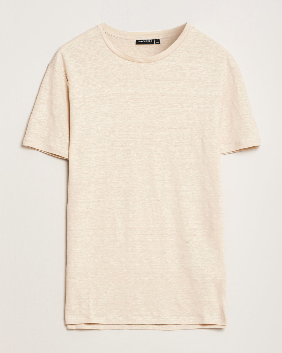 Herren | T-Shirts | J.Lindeberg | Coma Linen T-Shirt Moonbeam