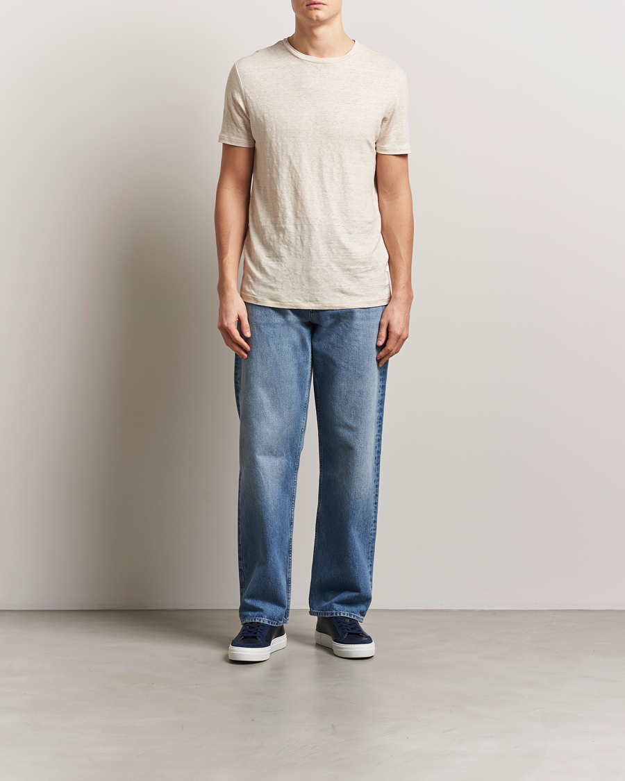 Herren | T-Shirts | J.Lindeberg | Coma Linen T-Shirt Moonbeam