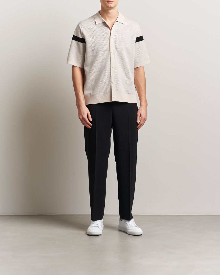 Herren | Hemden | J.Lindeberg | Rayne Short Sleeve Knitted Shirt Moonbeam