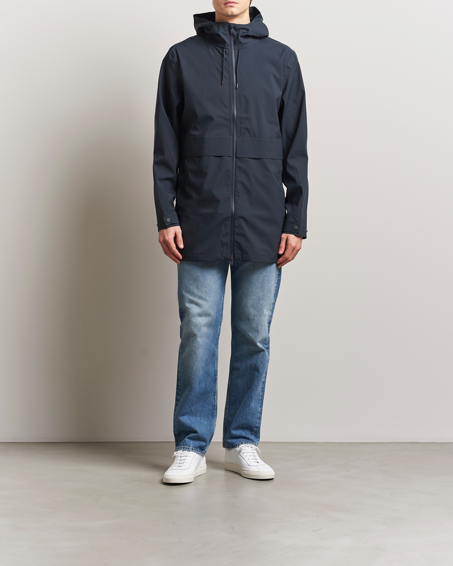 Herren | Jacken | RAINS | Suva Hooded Waterproof Long Jacket Navy