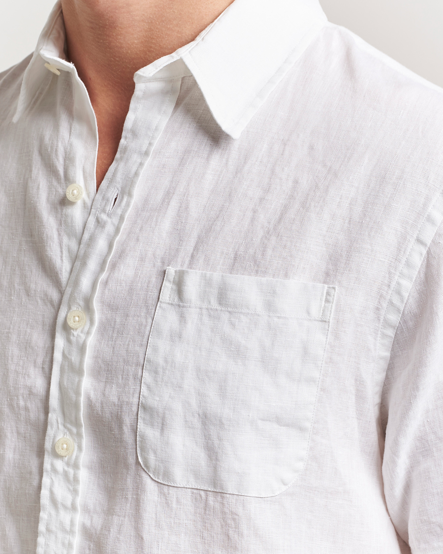 Herren | Hemden | Colorful Standard | Garment Dyed Linen Short Sleeve Shirt Optical White