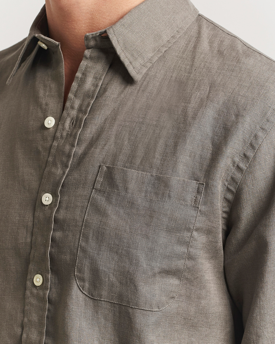 Herren | Hemden | Colorful Standard | Garment Dyed Linen Shirt Dusty Olive