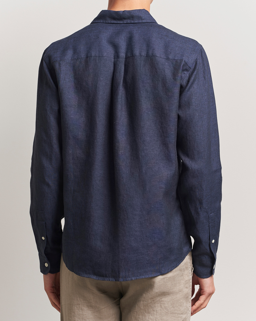 Herren | Hemden | Colorful Standard | Garment Dyed Linen Shirt Navy Blue