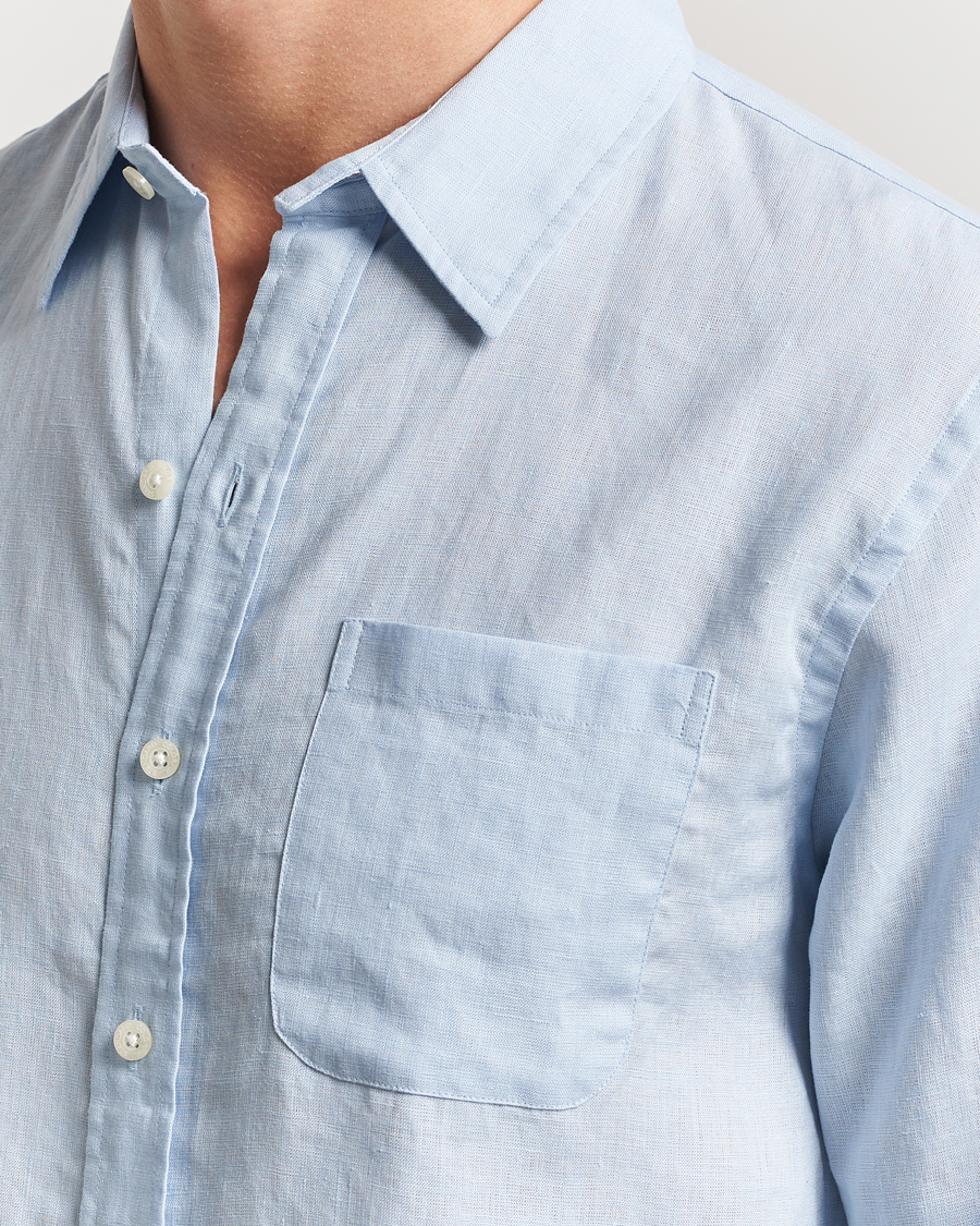 Herren | Hemden | Colorful Standard | Garment Dyed Linen Shirt Polar Blue