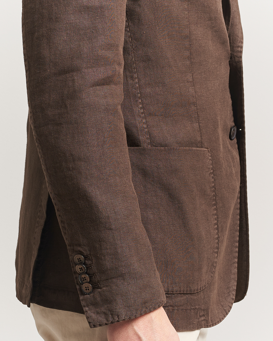 Herren | Sakkos | L.B.M. 1911 | Jack Regular Fit Linen Blazer Dark Brown