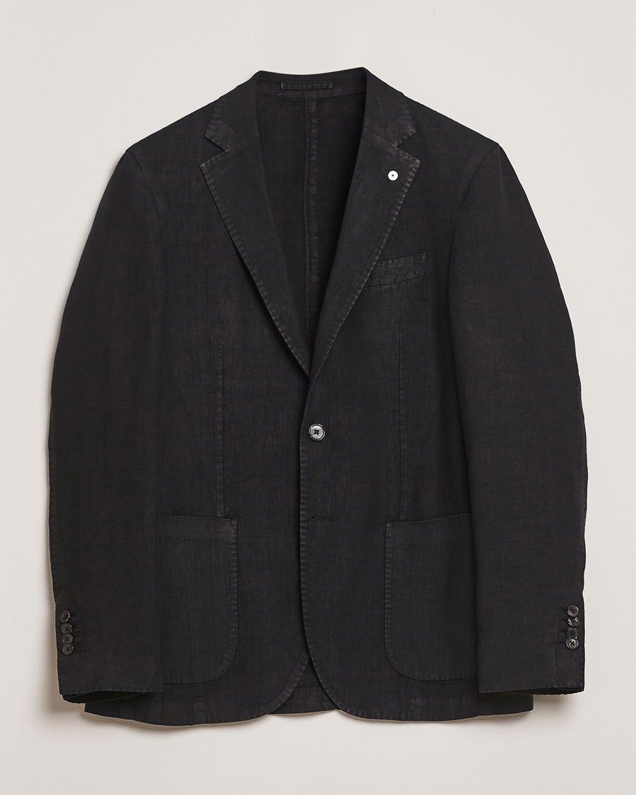 Herren | Sakkos | L.B.M. 1911 | Jack Regular Fit Linen Blazer Black