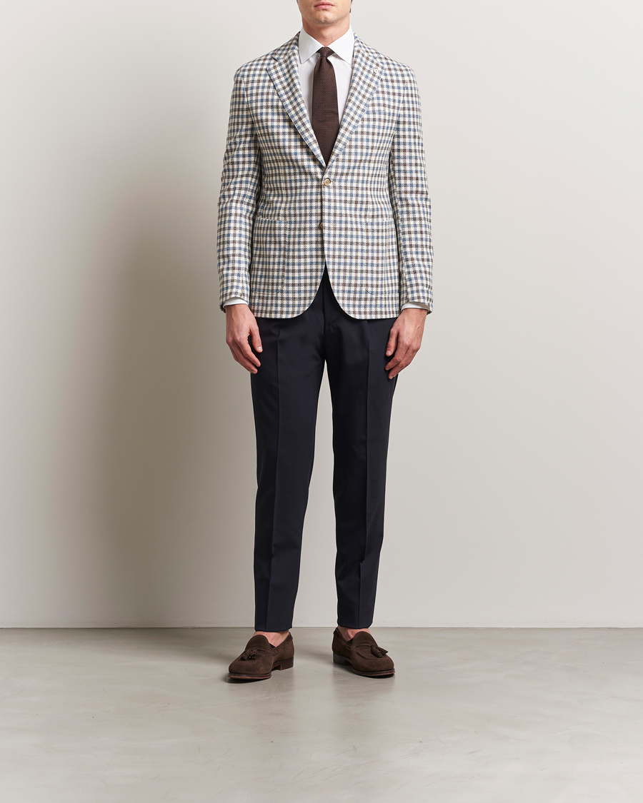 Herren | Sakkos | L.B.M. 1911 | Jack Regular Fit Checked Blazer Blue/Brown