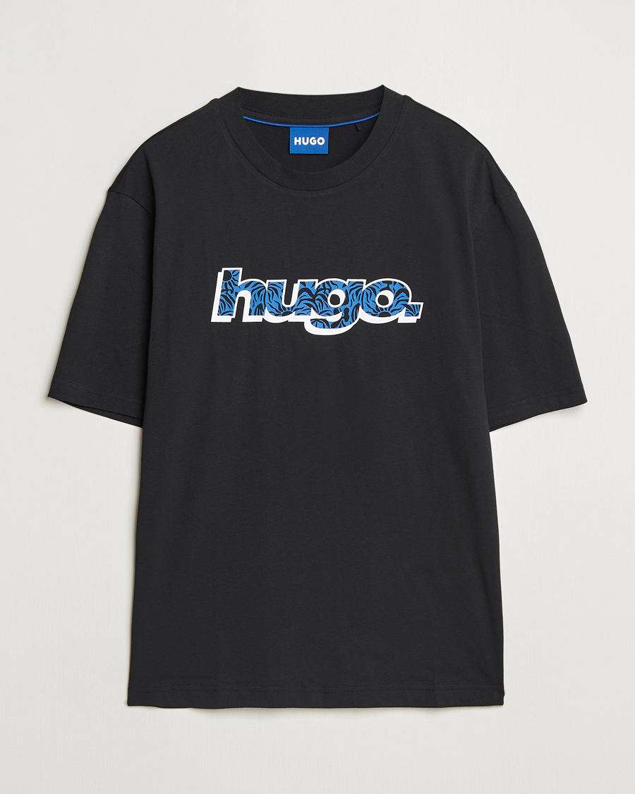 Herren | T-Shirts | HUGO | Nugibol 3D Logo Crew Neck T-Shirt Black