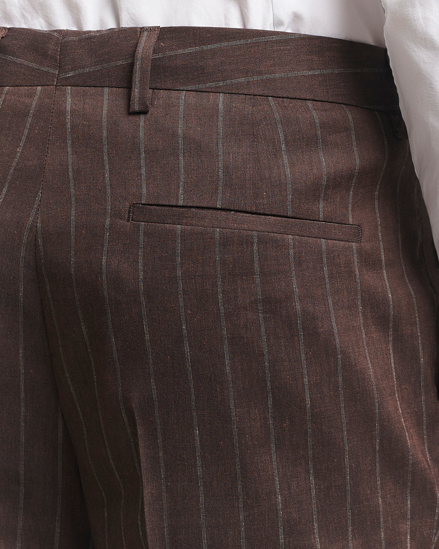 Herren | Anzüge | BOSS BLACK | Hanry Wool Pinstriped Suit Dark Brown