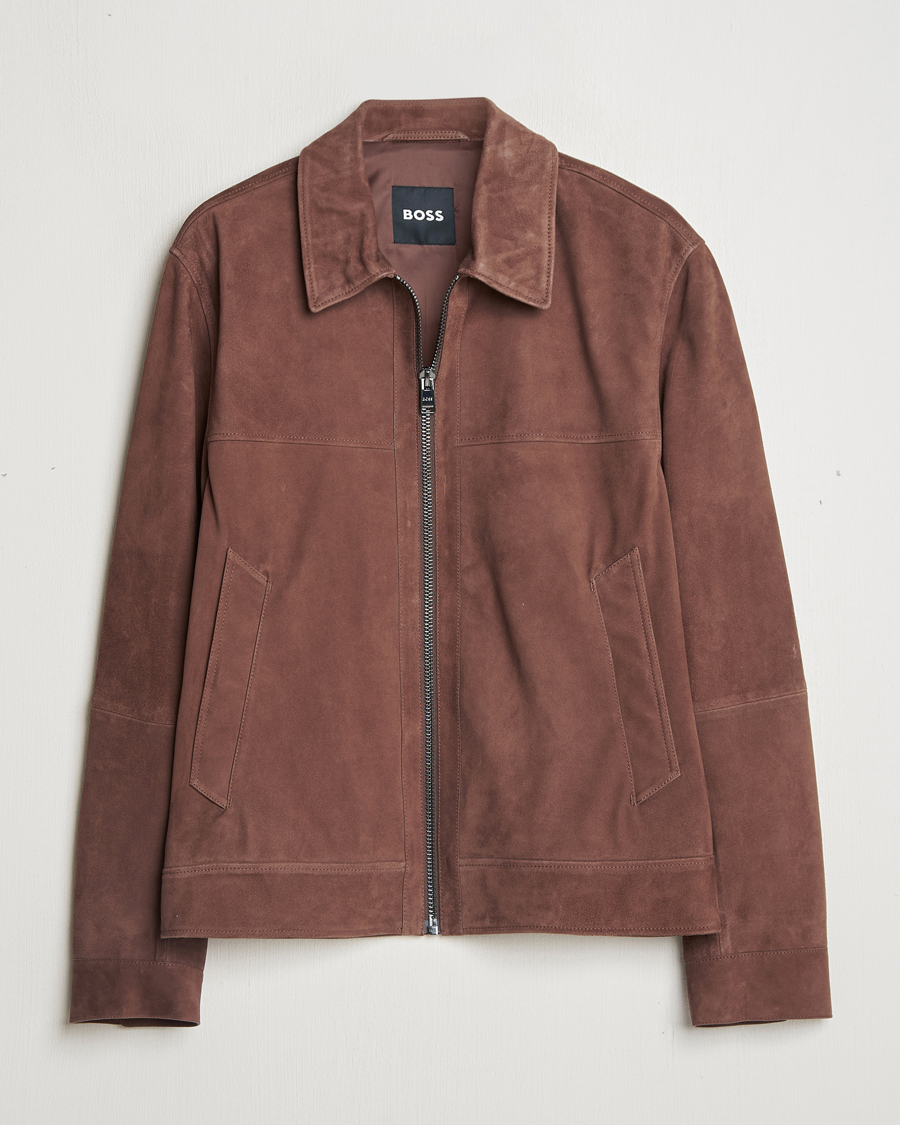 Herren | Jacken | BOSS BLACK | Malbano Suede Jacket Dark Brown