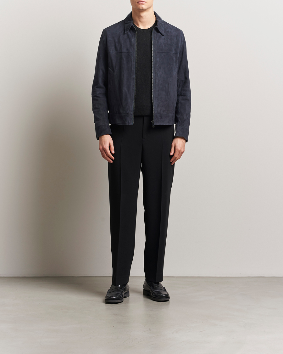 Herren | Jacken | BOSS BLACK | Malbano Suede Jacket Dark Blue