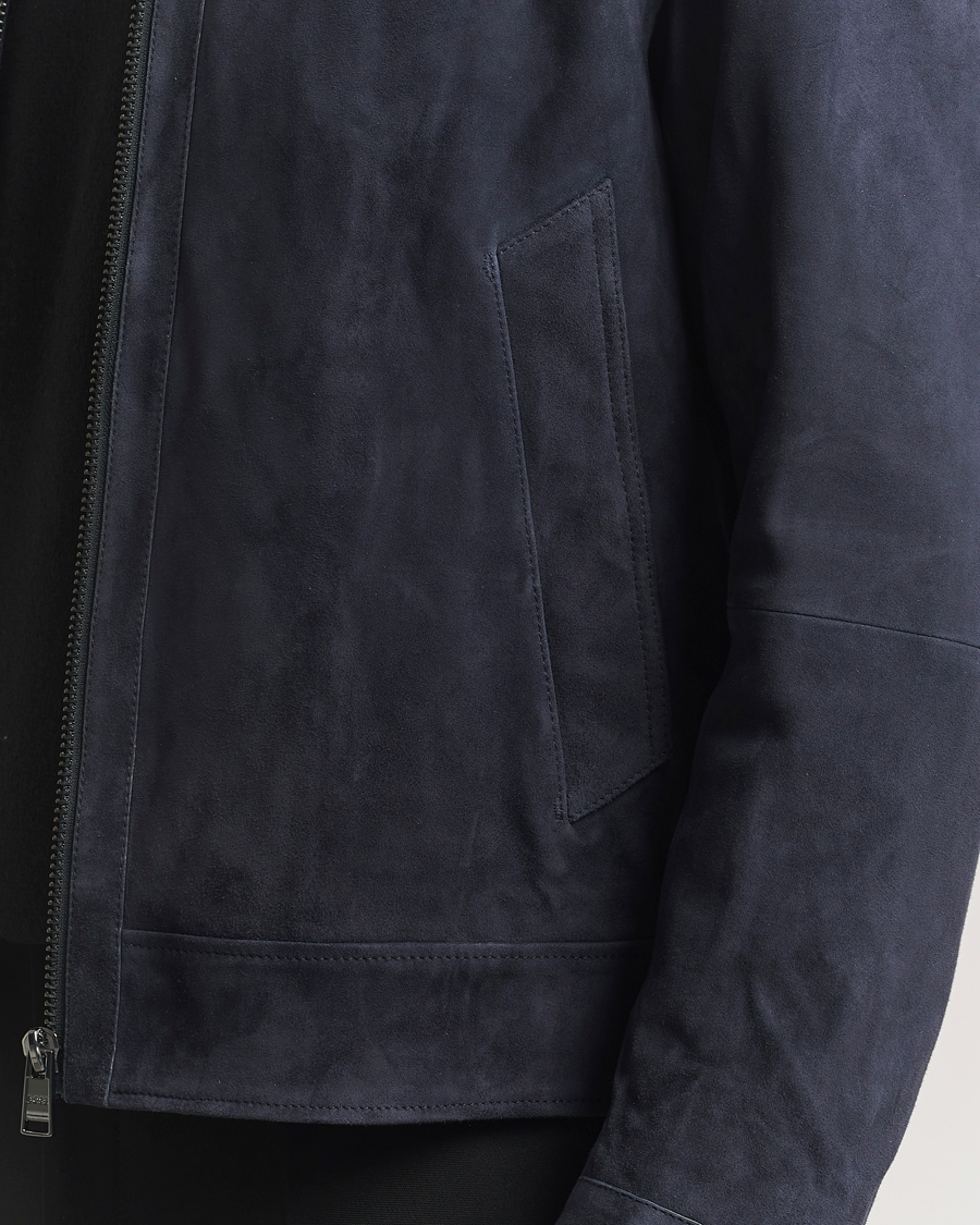 Herren | Jacken | BOSS BLACK | Malbano Suede Jacket Dark Blue