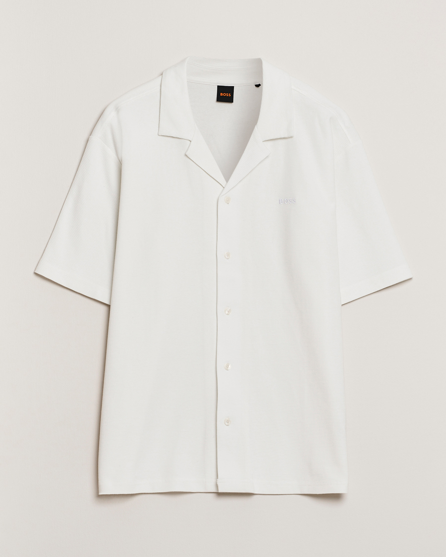 Herren | Hemden | BOSS ORANGE | Waffle Short Sleeve Shirt Natural