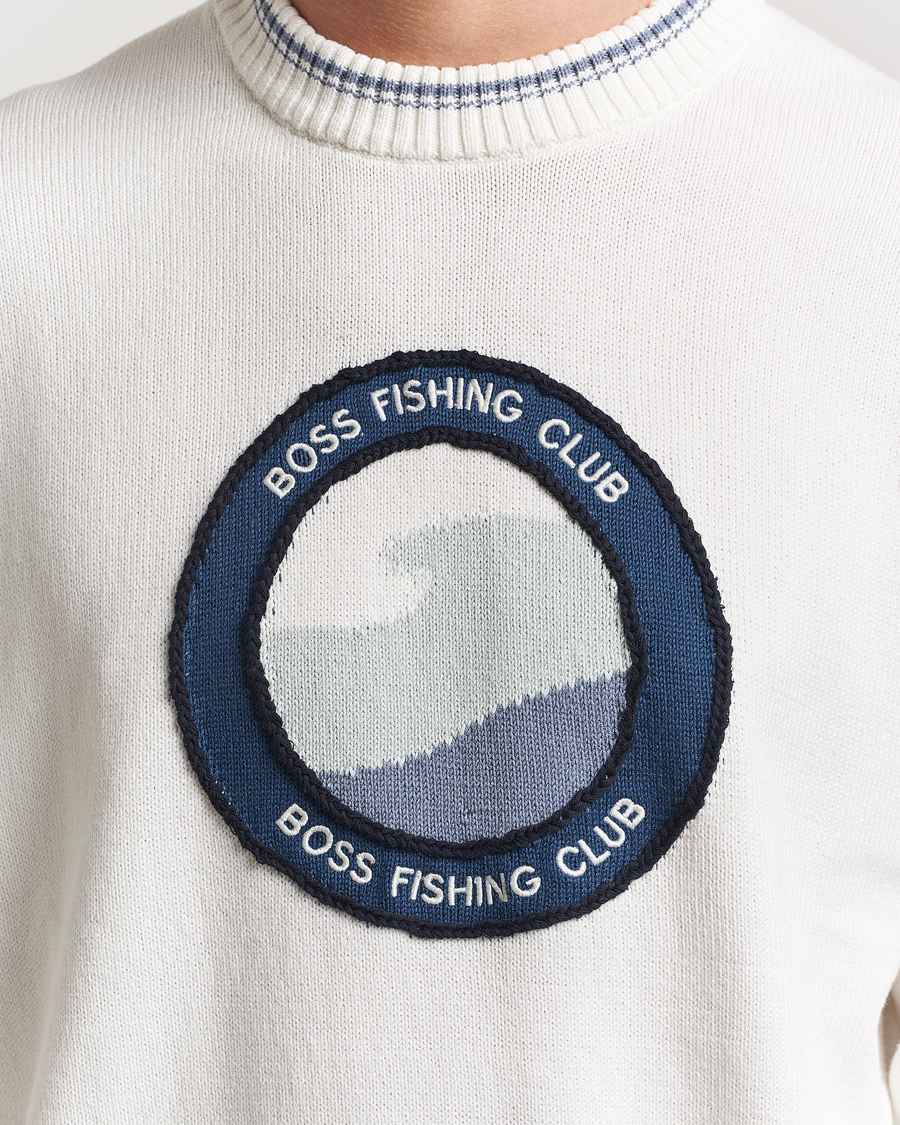 Herren | Pullover | BOSS ORANGE | Klubfish Printed Crew Neck Sweater Natural