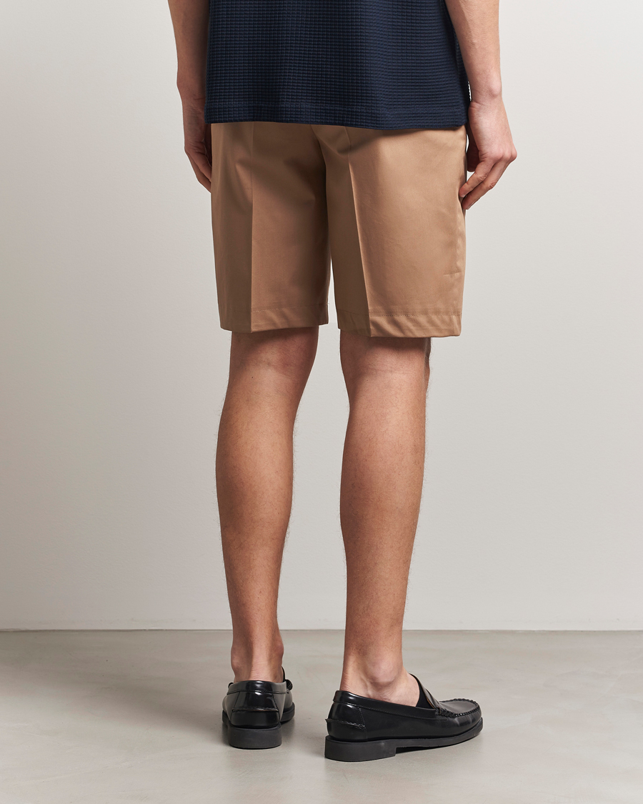 Herren | Shorts | BOSS CAMEL | Peet Cotton Pleated Shorts Open Beige
