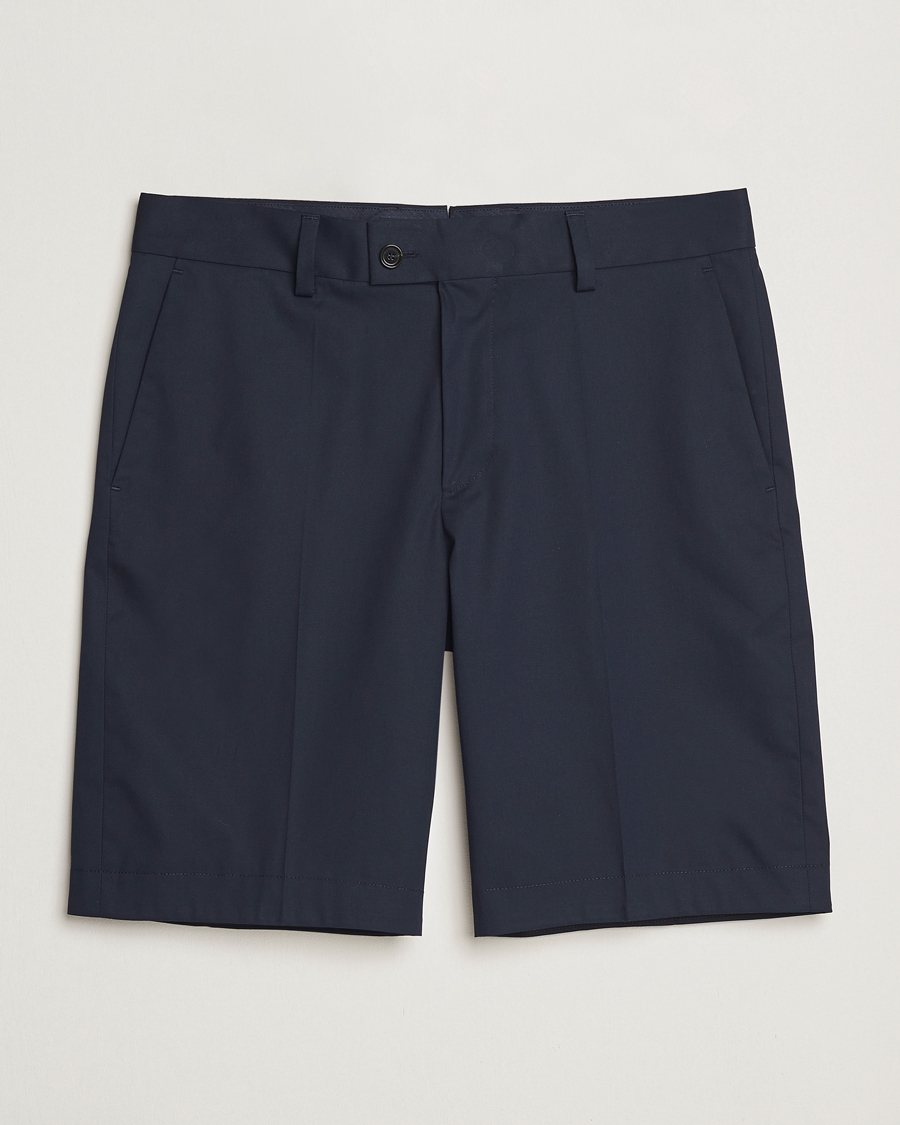 Herren | Shorts | BOSS CAMEL | Peet Cotton Pleated Shorts Dark Blue