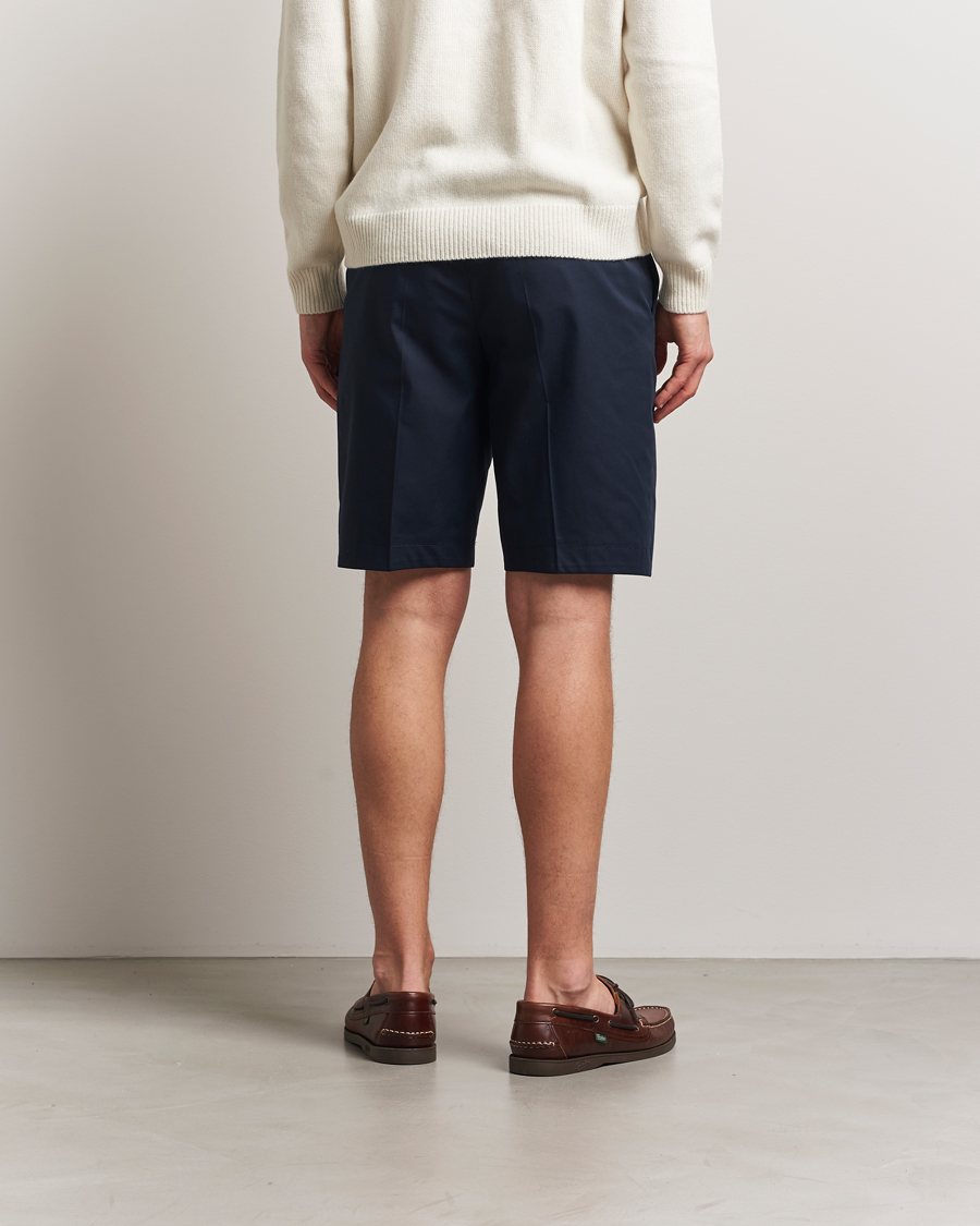 Herren | Shorts | BOSS CAMEL | Peet Cotton Pleated Shorts Dark Blue