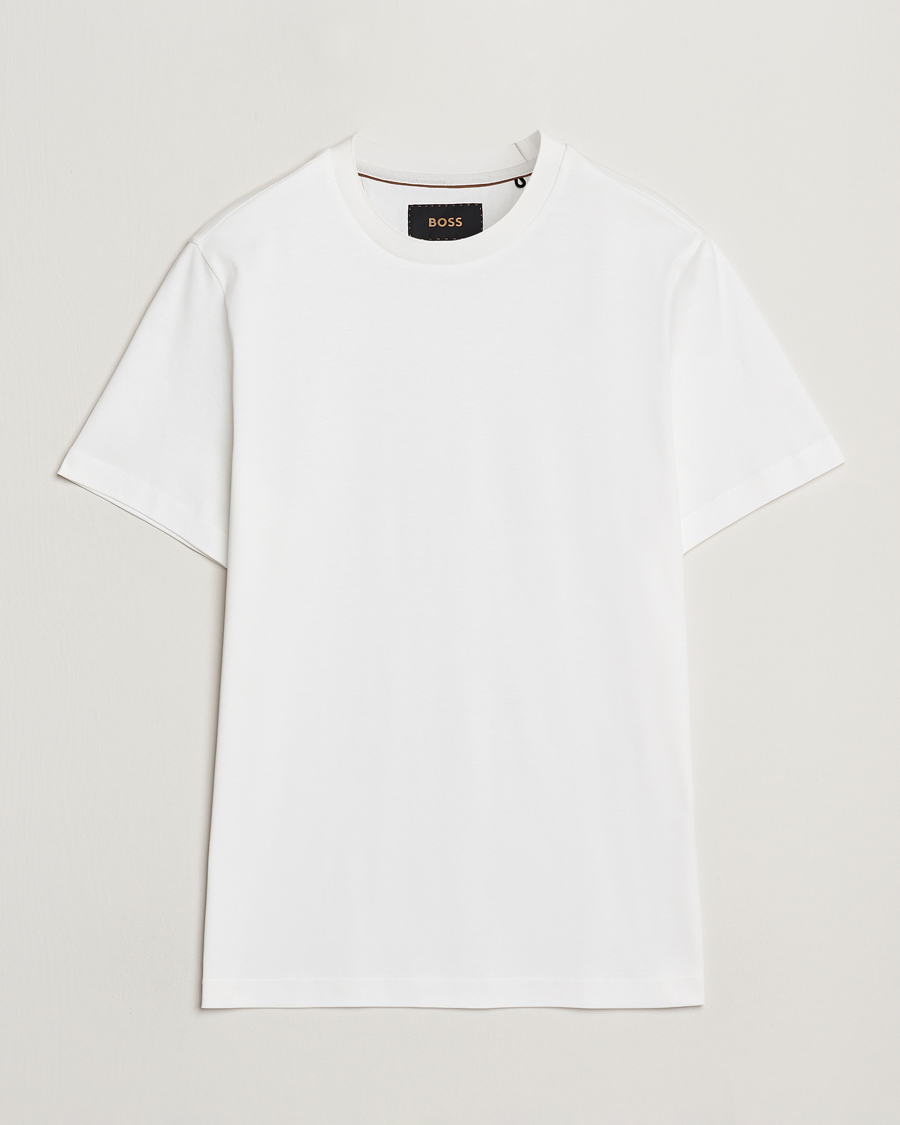 Herren | T-Shirts | BOSS CAMEL | Tesar Cotton Knitted T-Shirt White