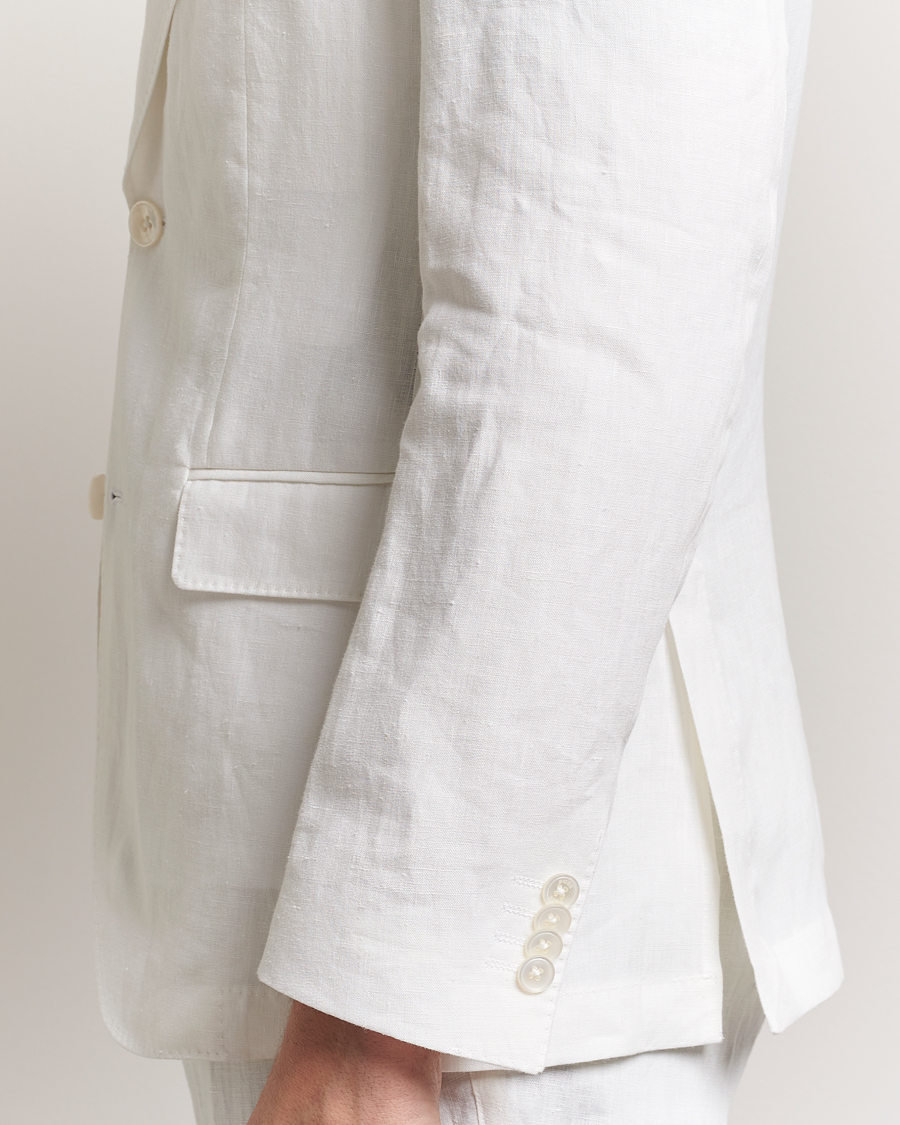 Herren | Sakkos | BOSS BLACK | Huge Linen Peak Lapel Blazer White