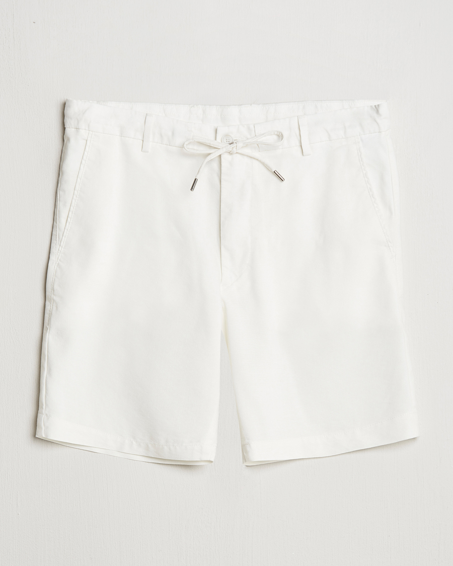Herren | Shorts | BOSS BLACK | Kane Linen/Cotton Drawstring Shorts White