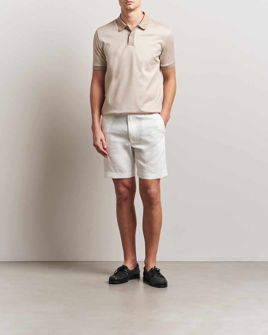 Herren | Shorts | BOSS BLACK | Kane Linen/Cotton Drawstring Shorts White