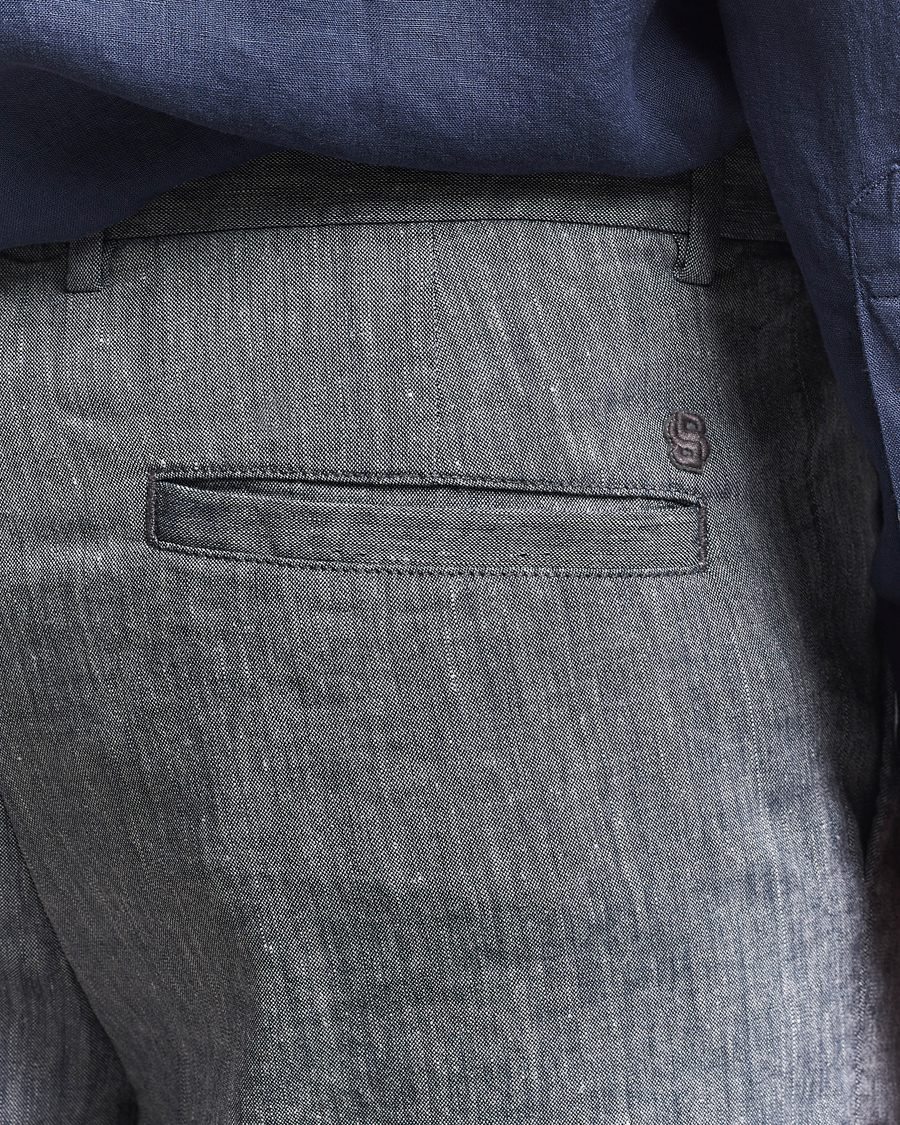 Herren | Shorts | BOSS BLACK | Kane Linen/Cotton Drawstring Shorts Dark Blue