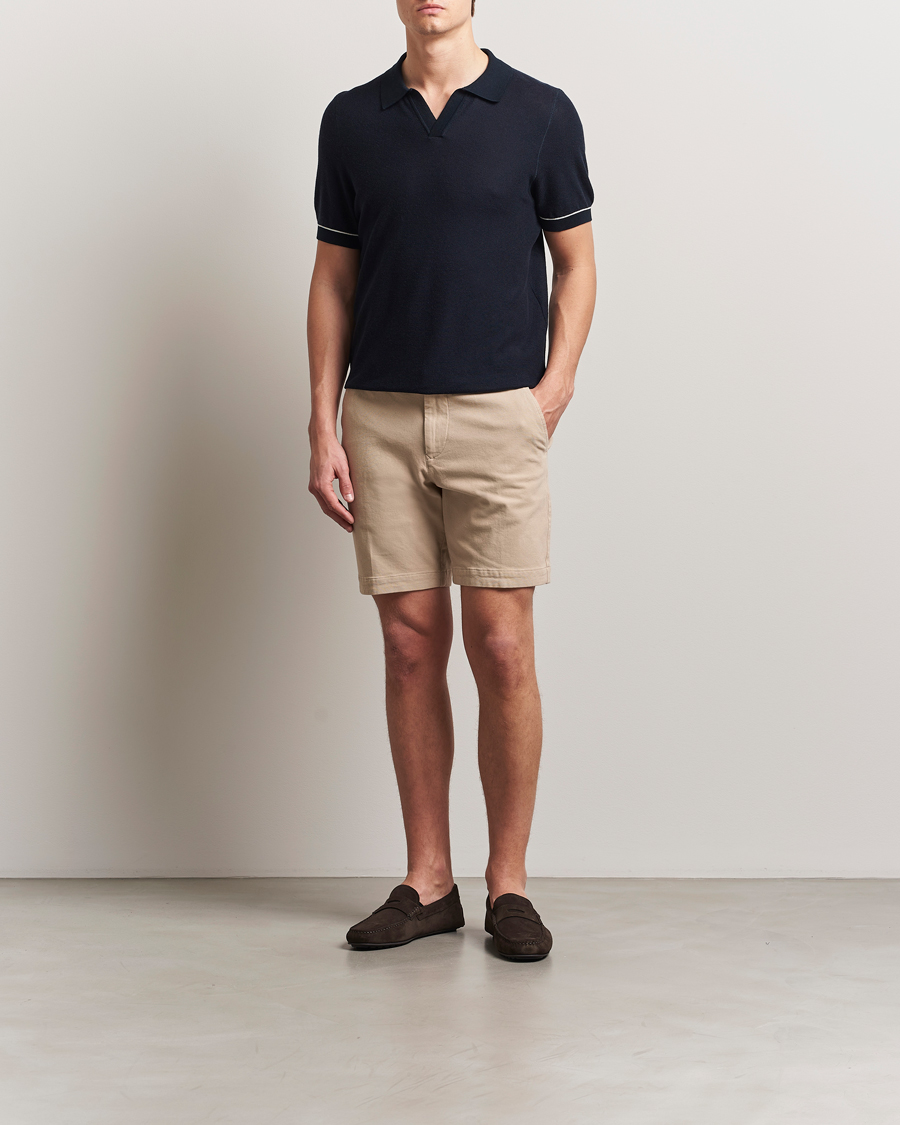 Herren | Shorts | BOSS BLACK | Slice Structured Cotton Shorts Light Beige