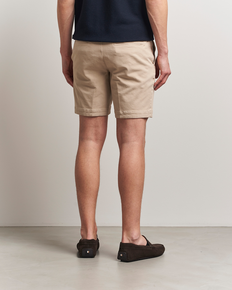 Herren | Shorts | BOSS BLACK | Slice Structured Cotton Shorts Light Beige