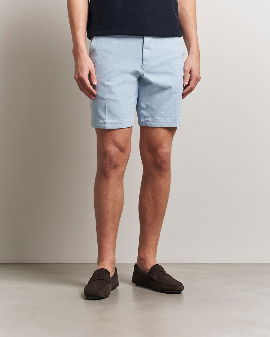 Herren | Shorts | BOSS BLACK | Slice Structured Cotton Shorts Light Blue