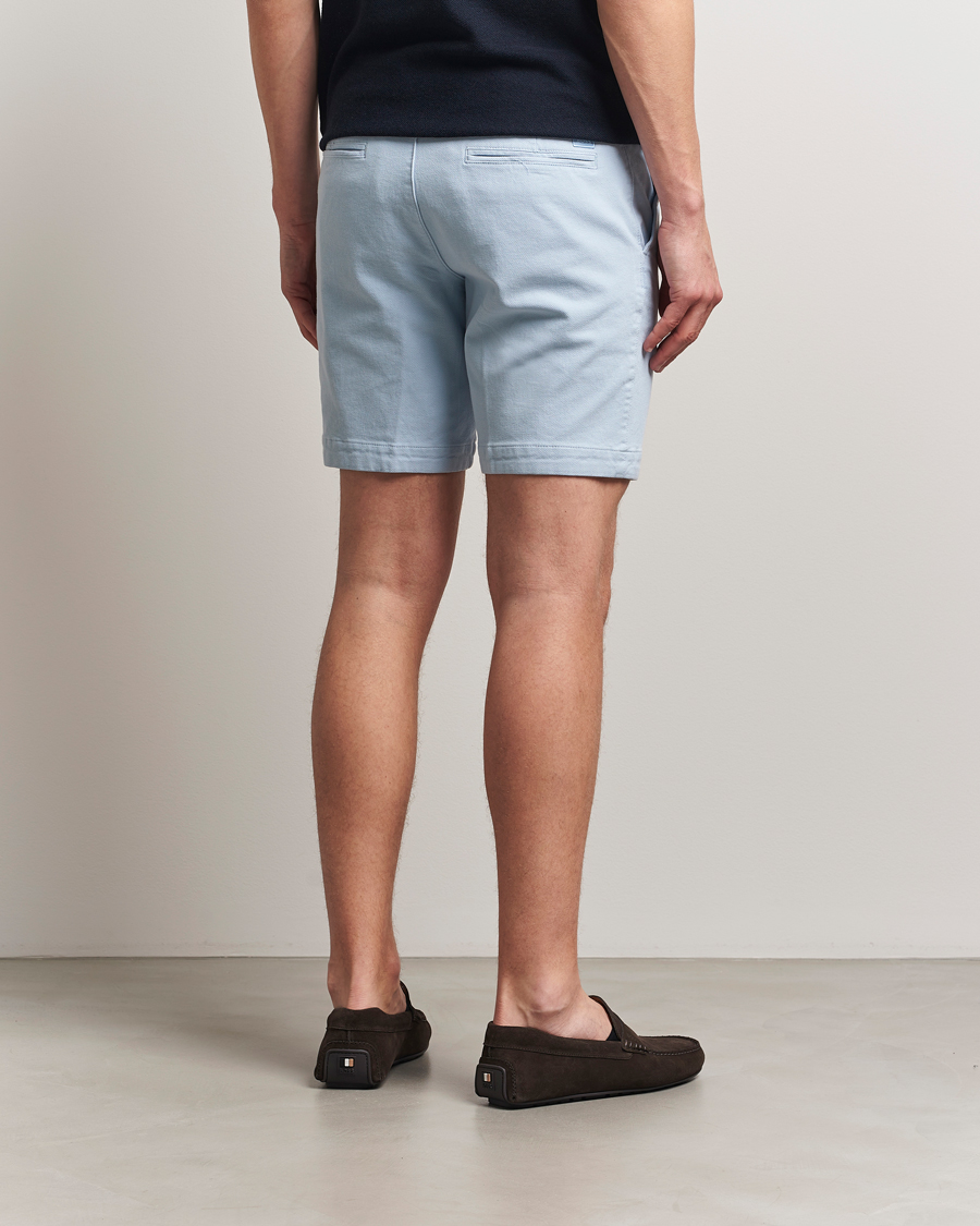 Herren | Shorts | BOSS BLACK | Slice Structured Cotton Shorts Light Blue