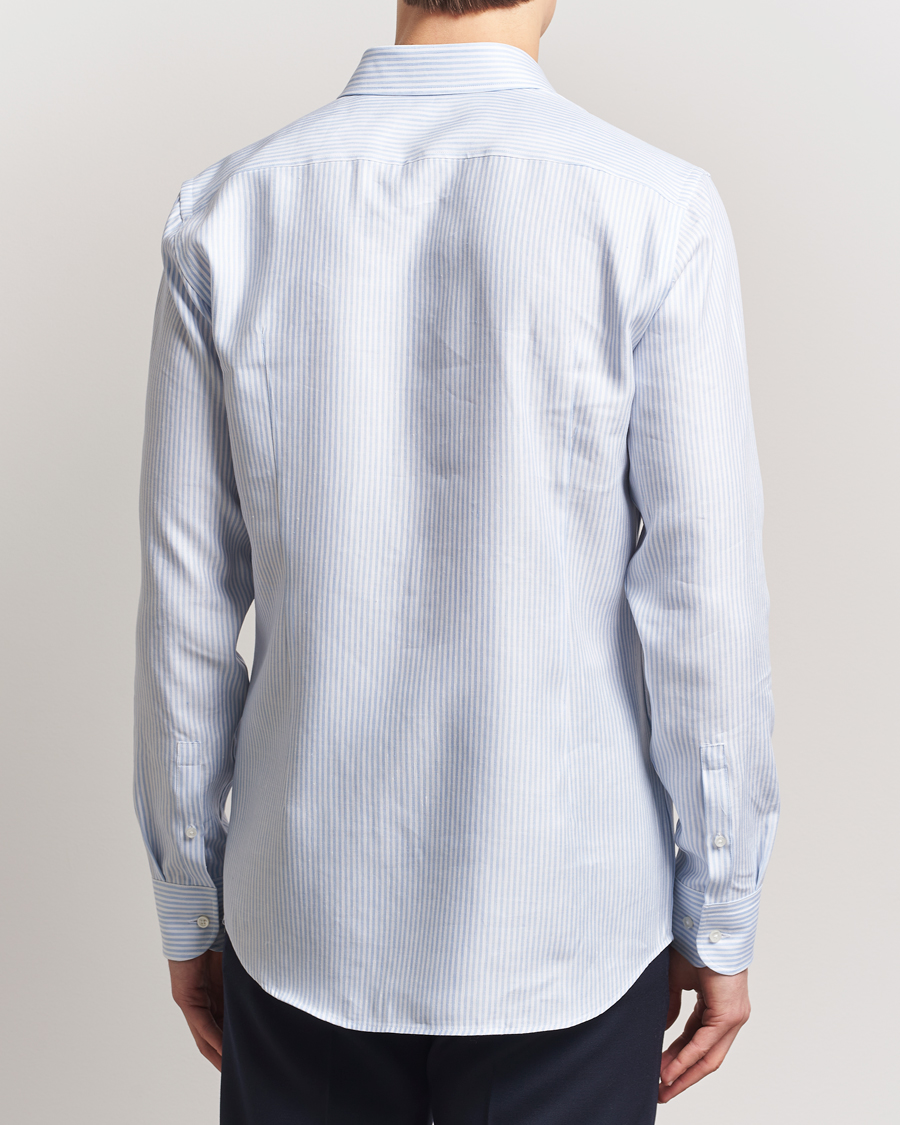 Herren | Hemden | BOSS BLACK | Hank Linen/Lyocell Striped Shirt Blue/White