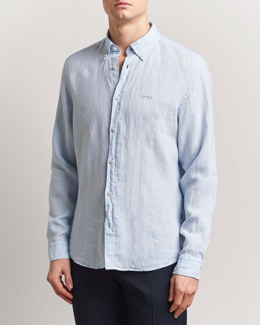 Herren | Hemden | BOSS BLACK | Liam Linen Shirt Light Blue