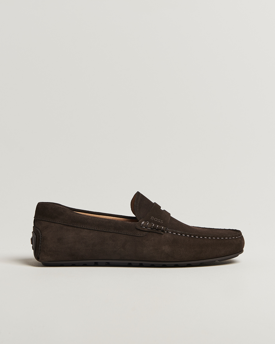 Herren | BOSS BLACK Noel Suede Moccasin Dark Brown | BOSS BLACK | Noel Suede Moccasin Dark Brown