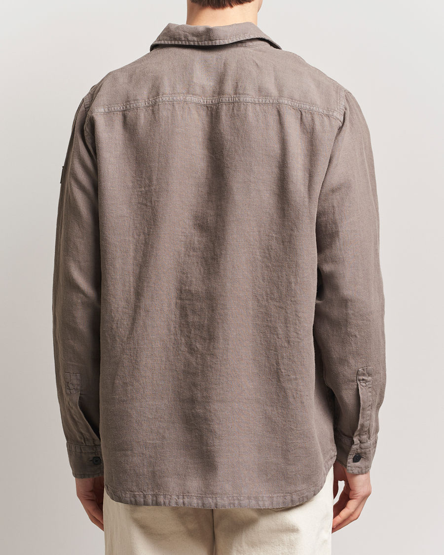 Herren | Hemden | BOSS ORANGE | Locky Linen Overshirt Open Beige