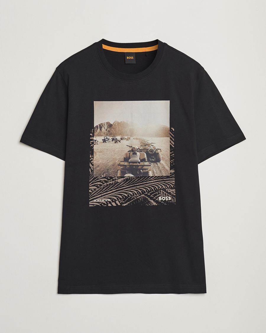 Herren | T-Shirts | BOSS ORANGE | Dunetrace Printed Crew Neck T-Shirt Black