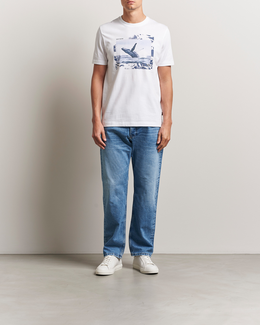 Herren | T-Shirts | BOSS ORANGE | Dunetrace Printed Crew Neck T-Shirt White