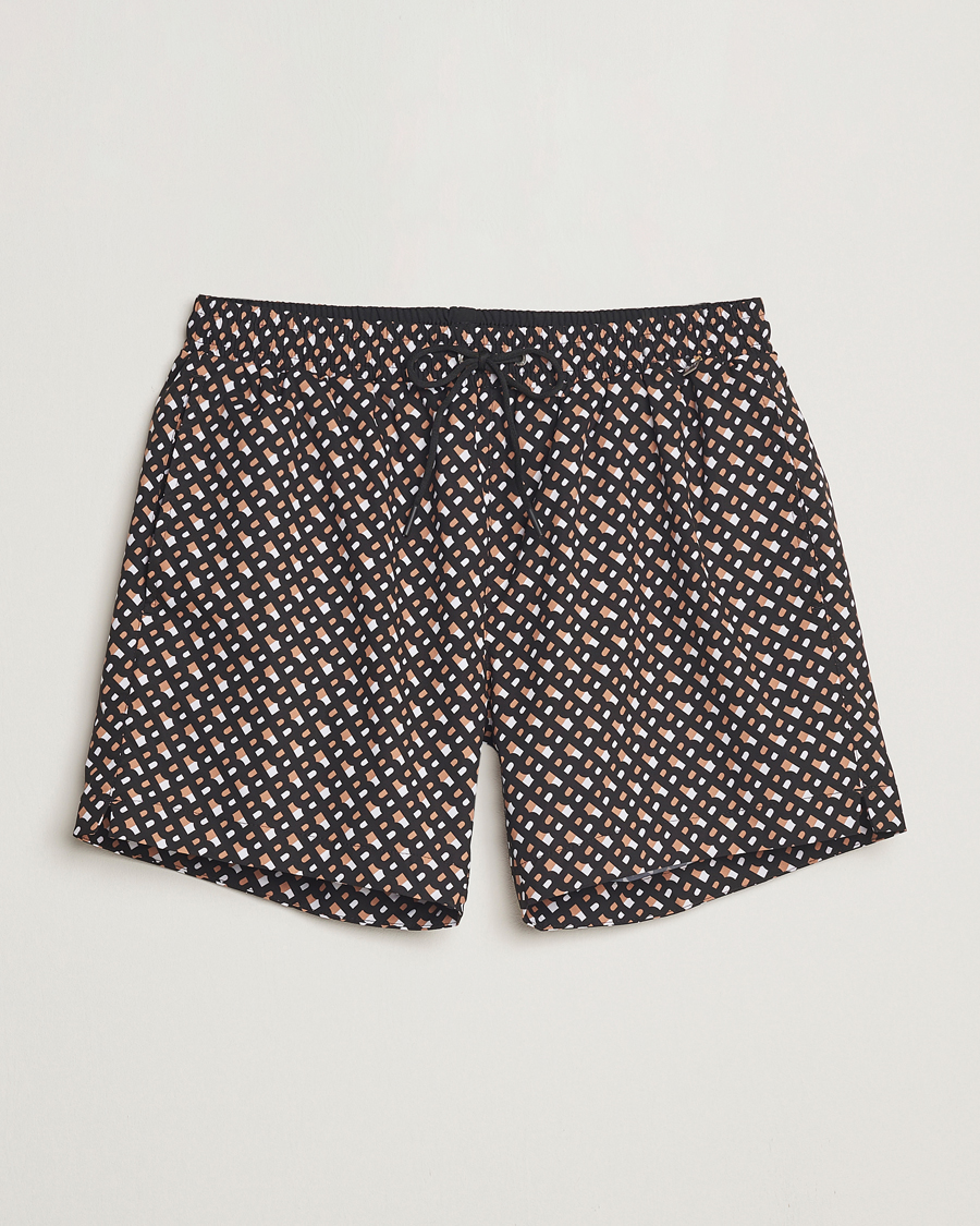 Herren | Badehosen | BOSS BLACK | Manu Monogram Swimshorts Black