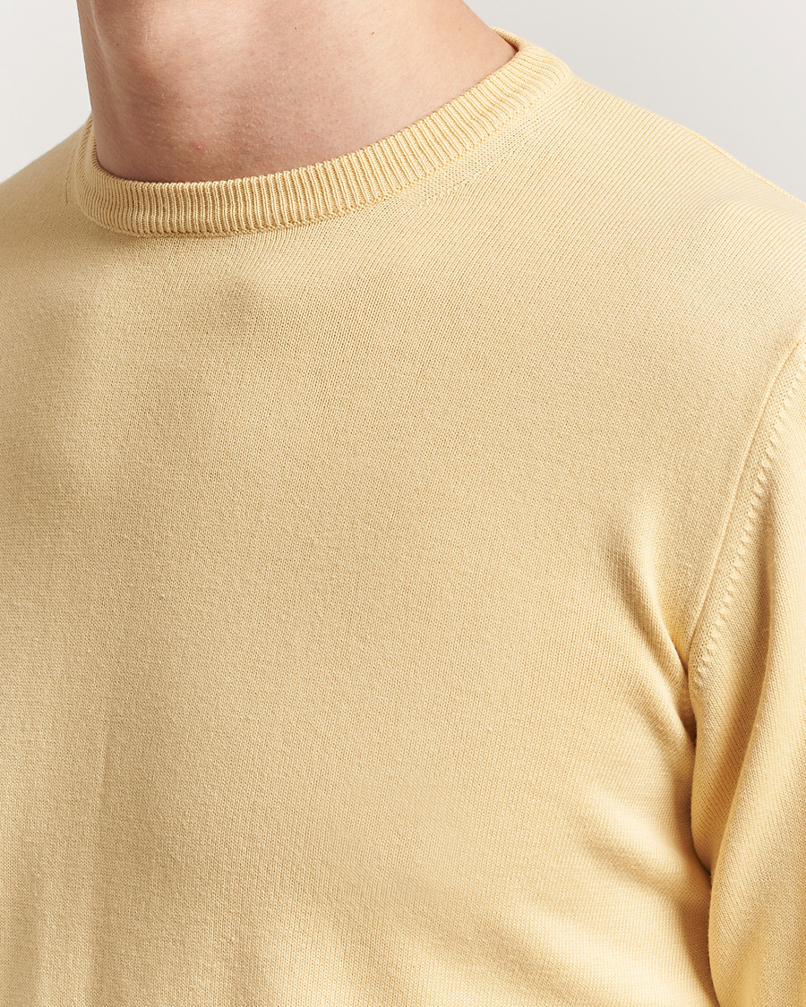 Herren | Pullover | Morgano | Supersoft Egyptian Cotton Crew Neck Light Yellow